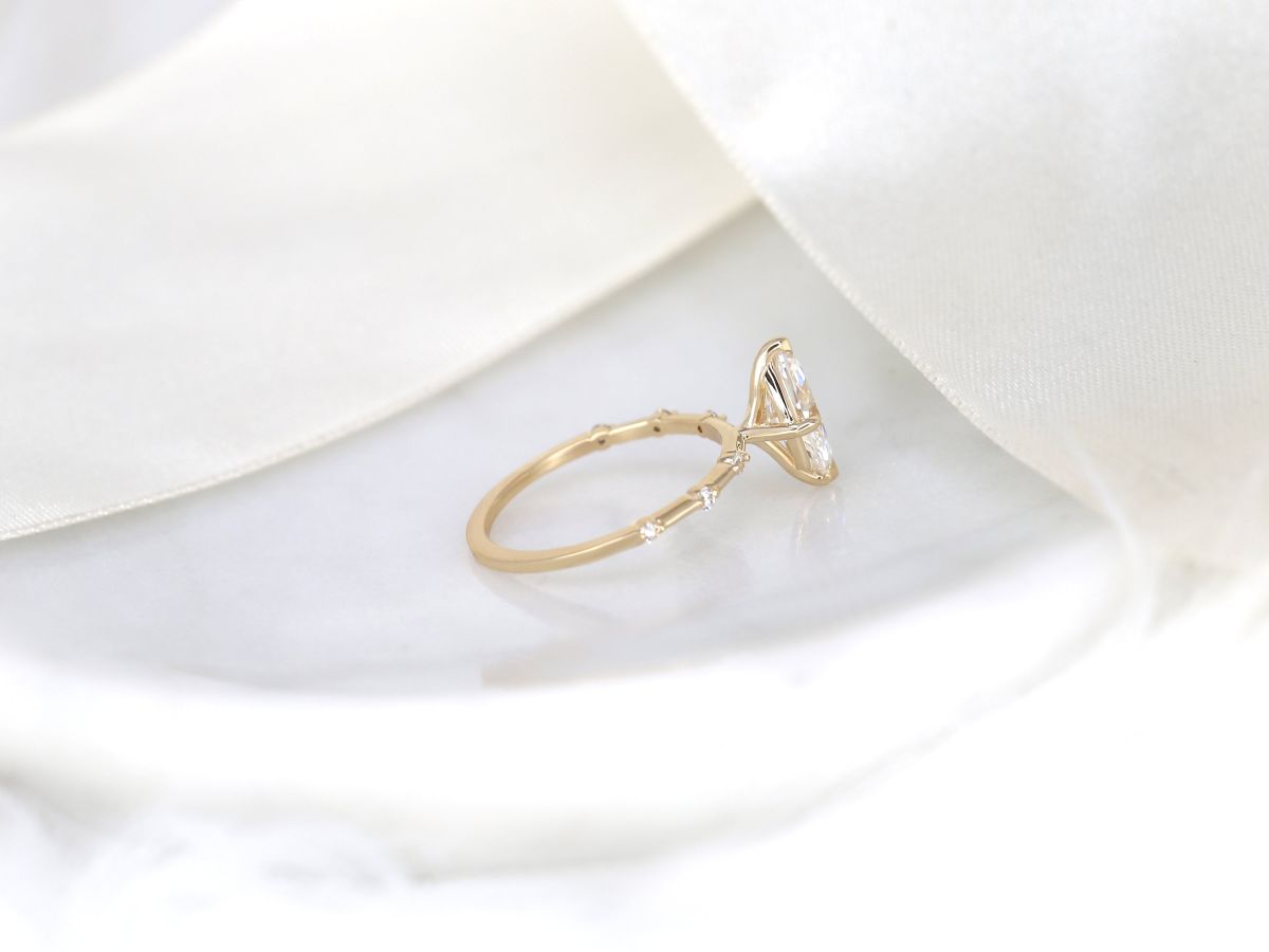 Stunning 1 CT Marquise Moissanite Engagement Ring With Dainty Design 2