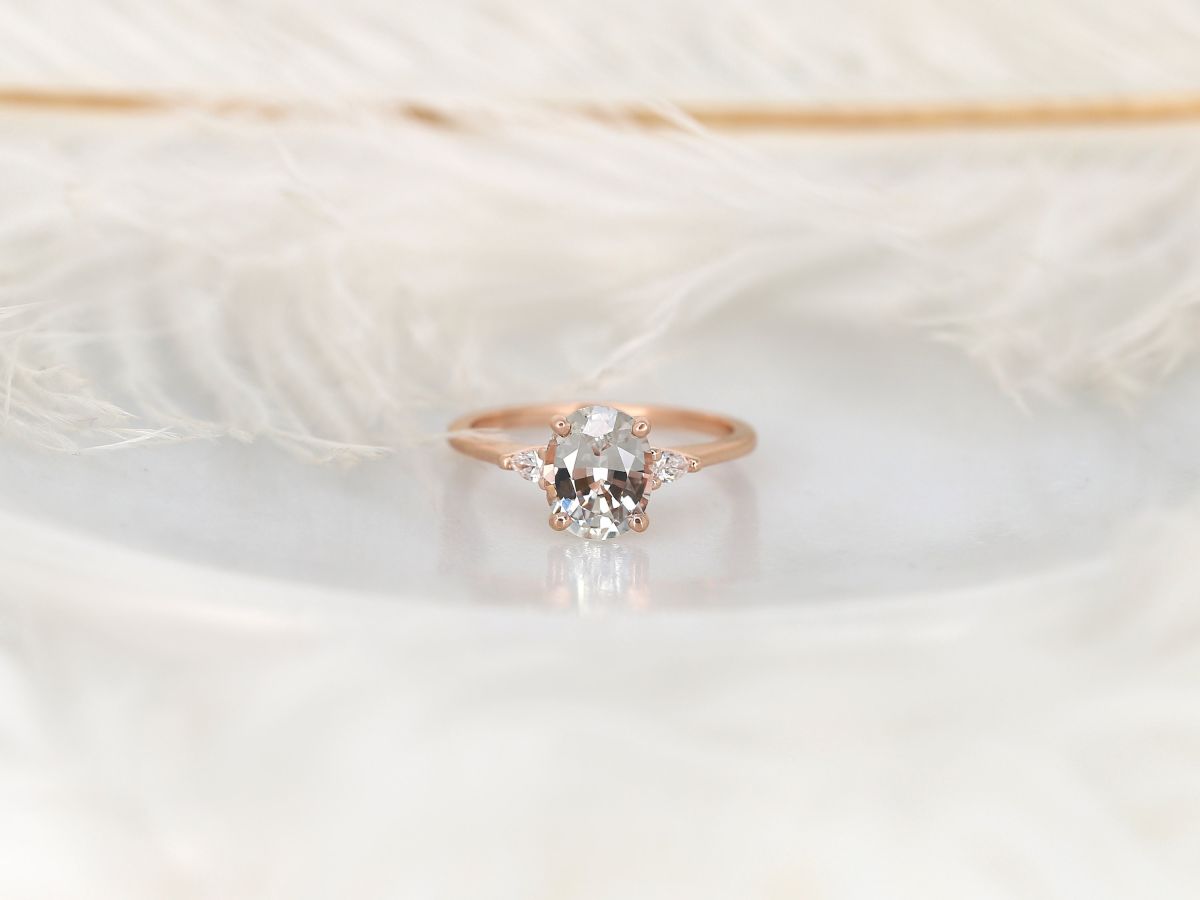 Stunning 1.95 CT Oval Moissanite Engagement Ring with Three Stone Design 1