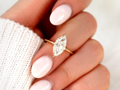 Stunning 2.80 CT Marquise Moissanite Engagement Ring with Hidden Halo Design 6