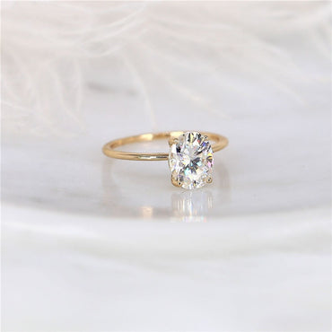 Stunning 2.10 CT Oval Moissanite Engagement Ring with Solitaire Design 2