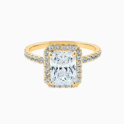 2.0 CT Radiant Halo CVD F/VS2 Diamond Engagement Ring 1