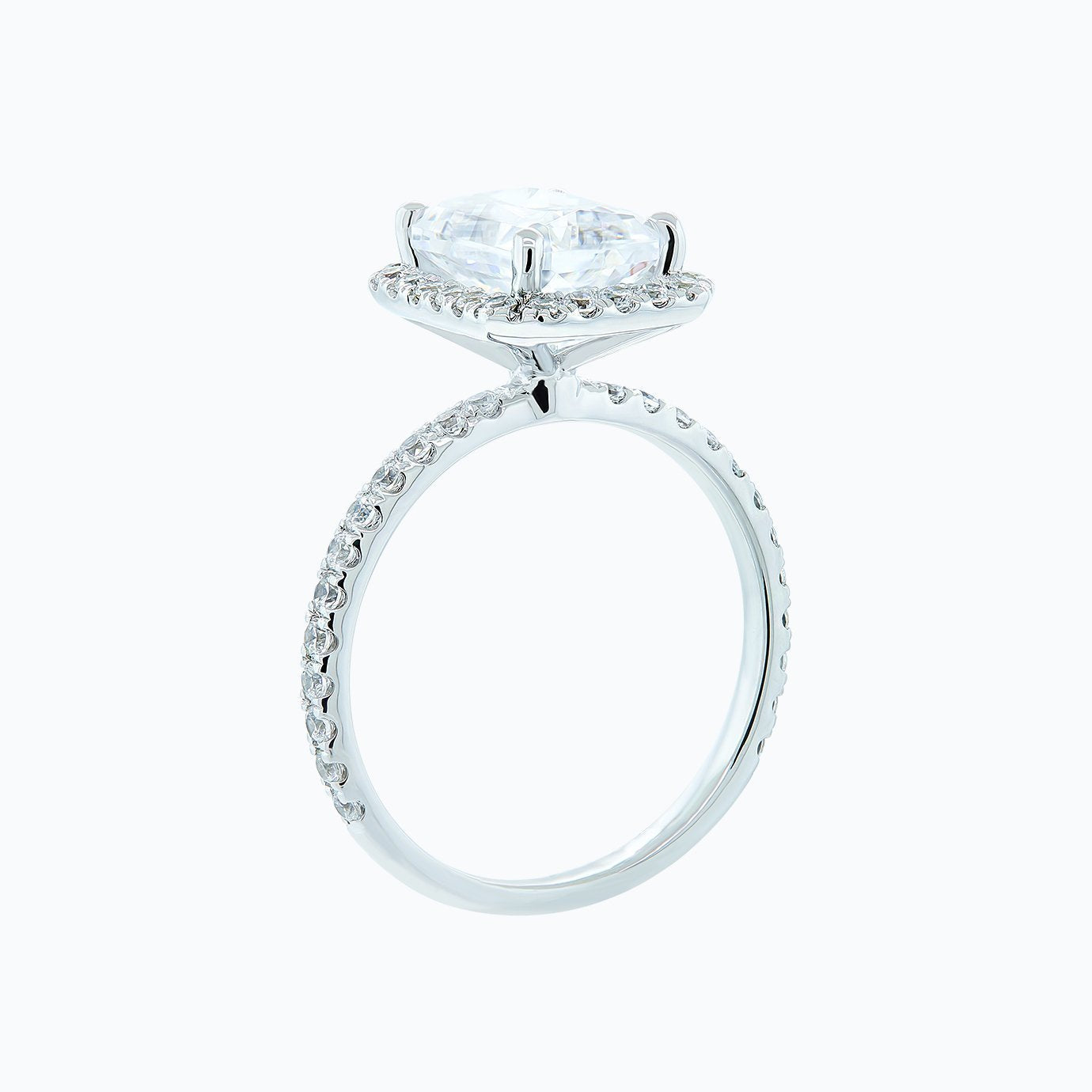 Radiant Halo & Pave Lab Grown Diamond Engagement Ring