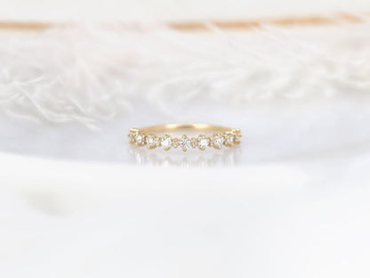 Stunning 0.35 TCW Round Moissanite Stones Half Eternity Wedding Bands 1