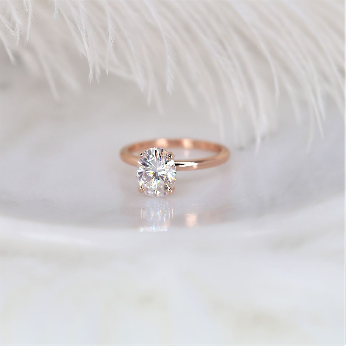 Stunning 2.10 CT Oval Moissanite Engagement Ring with Solitaire Design 3