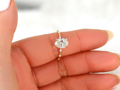 Stunning 1.69 CT Oval Moissanite Engagement Ring with Dainty Design 7