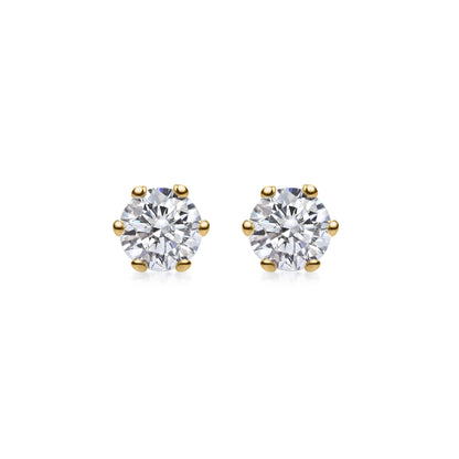 0.5 CT Round Solitaire CVD G/VVS Diamond Earrings 4