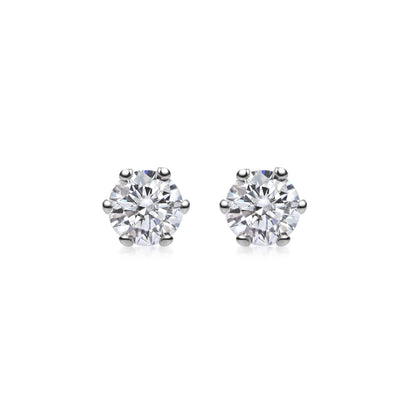 0.5 CT Round Solitaire CVD G/VVS Diamond Earrings 1