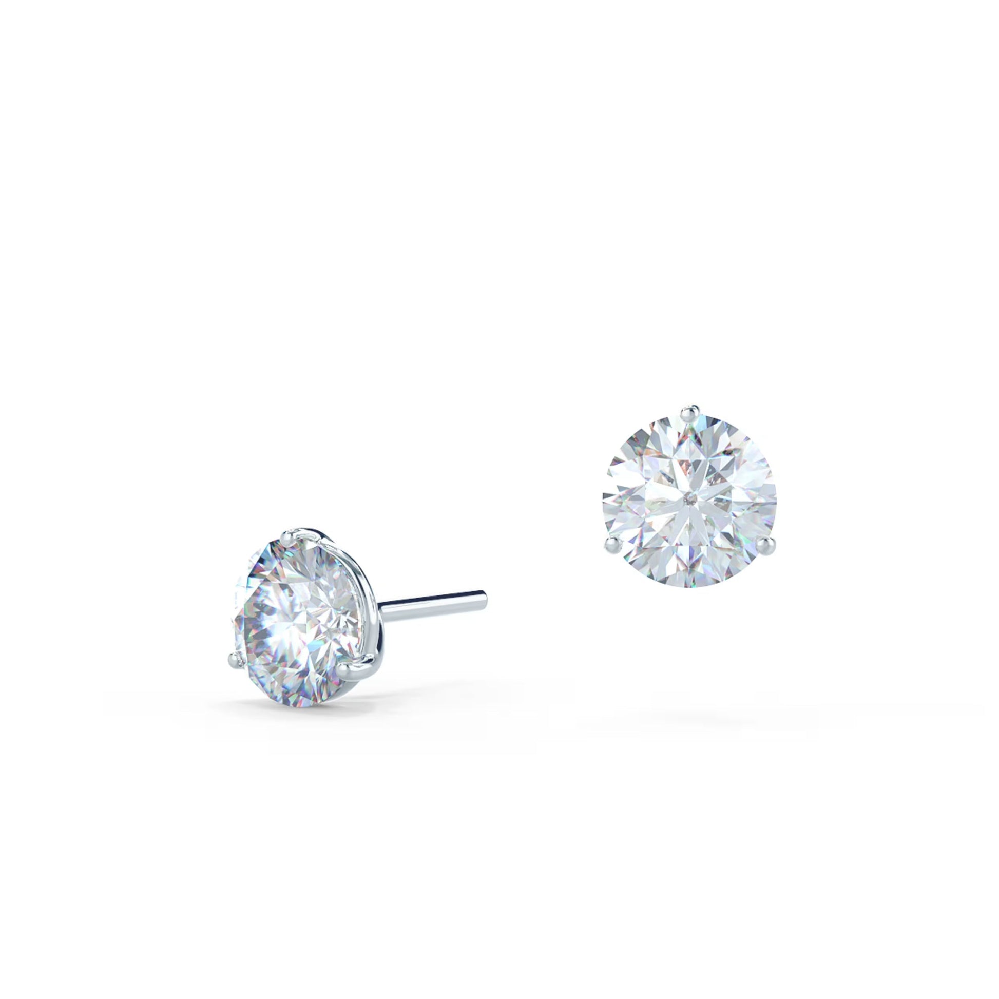 1.0 TCW Round Shape Moissanite Studs Earrings in Gold 4