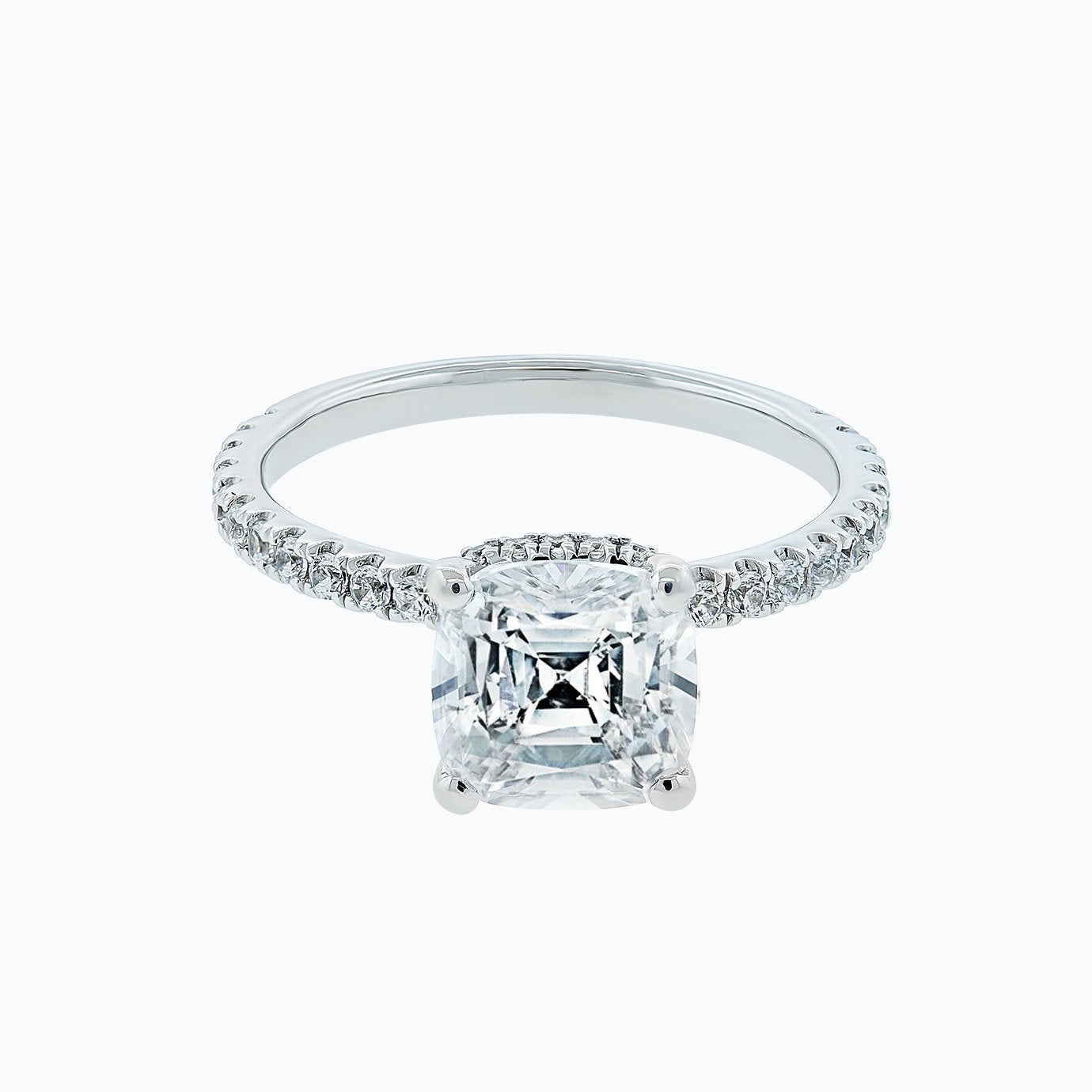 Cushion Pave Lab Grown Diamond Engagement Ring