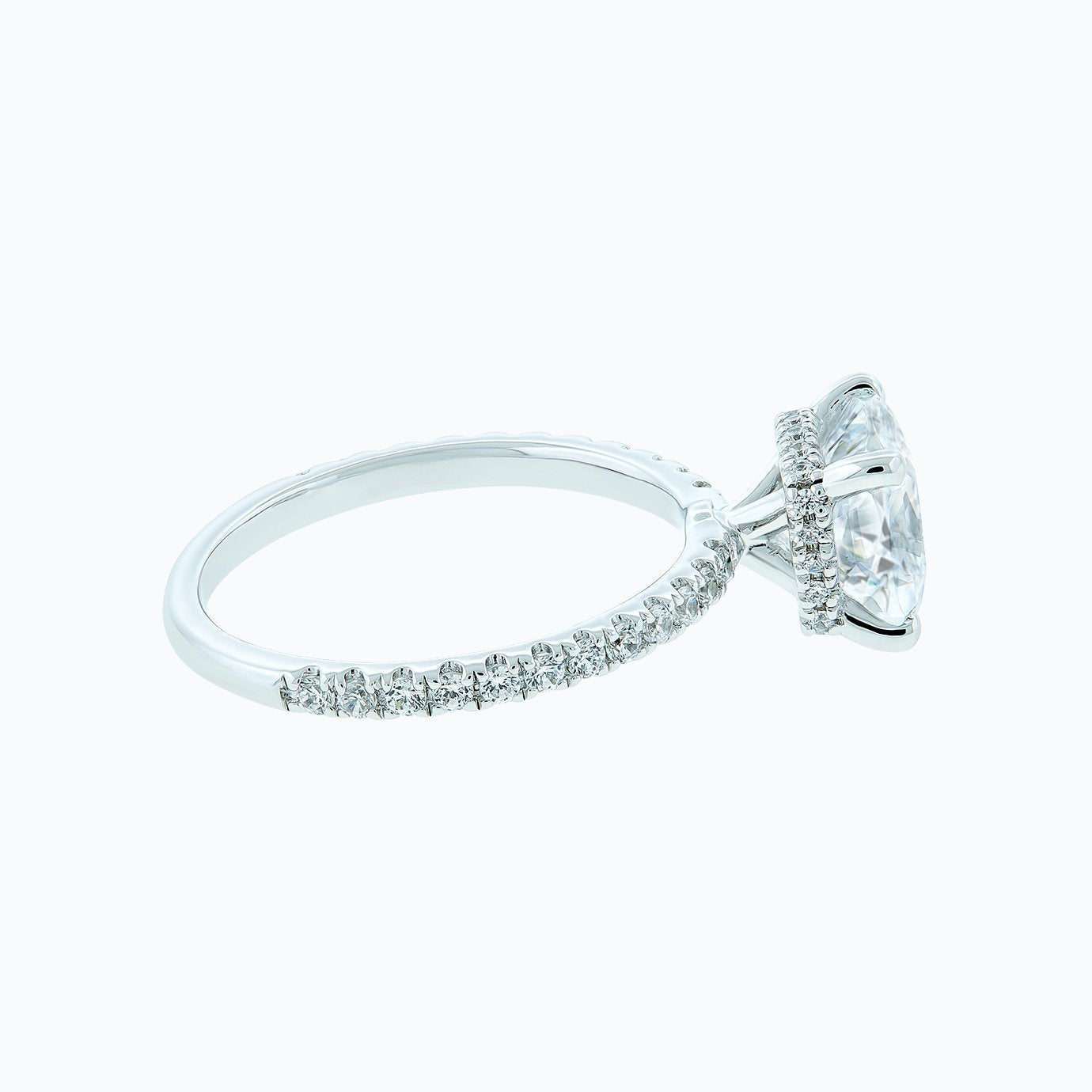 Cushion Pave Lab Grown Diamond Engagement Ring