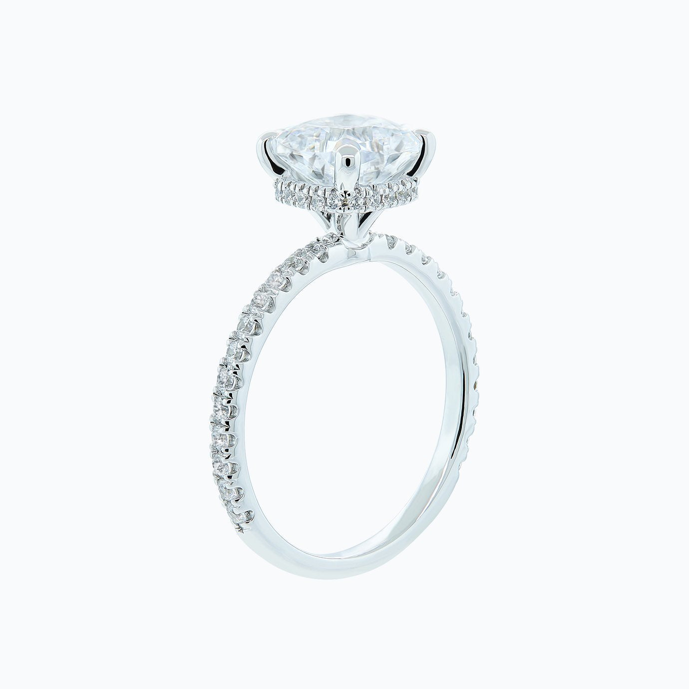 Cushion Pave Lab Grown Diamond Engagement Ring