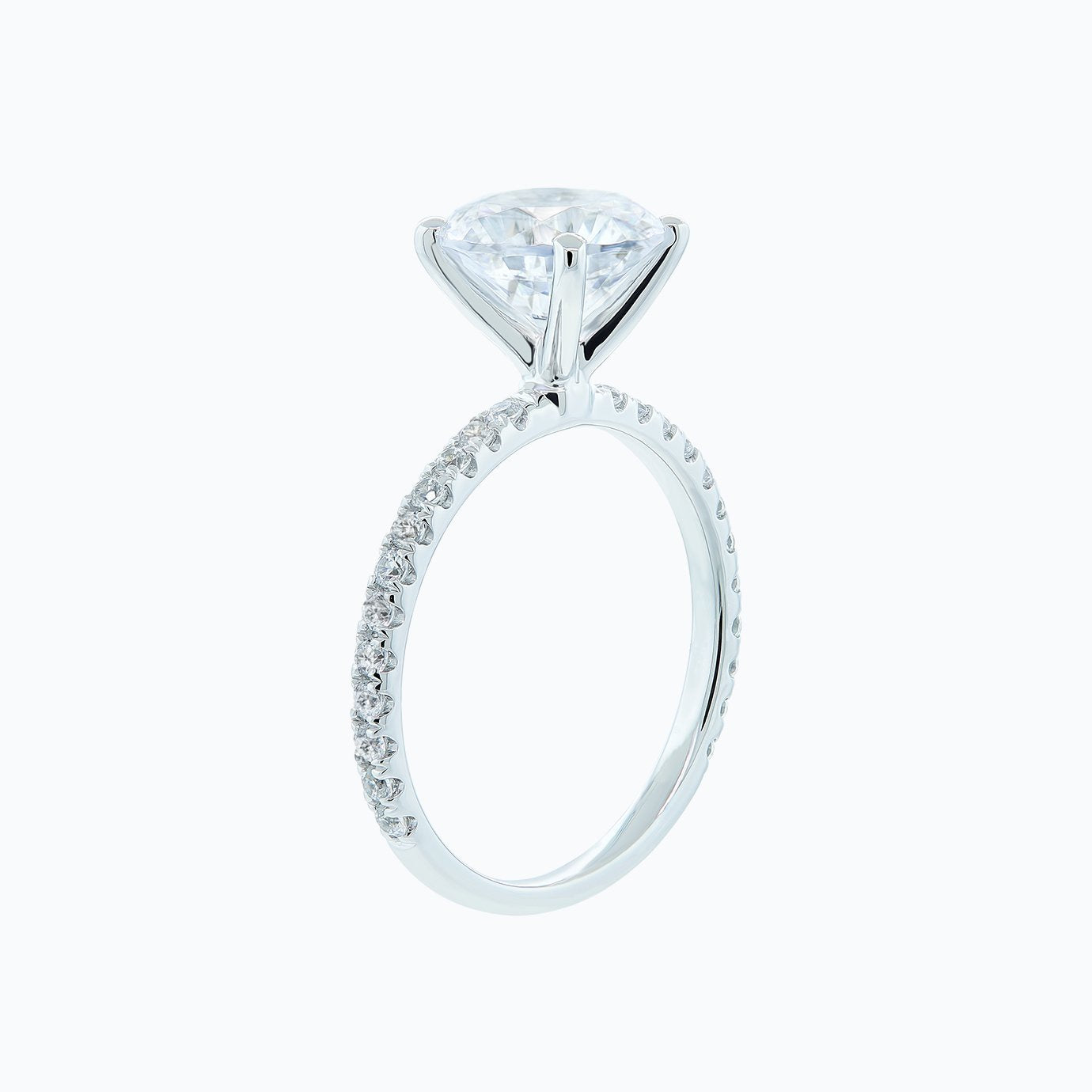 Round Cut Pave Lab Grown Engagement Ring
