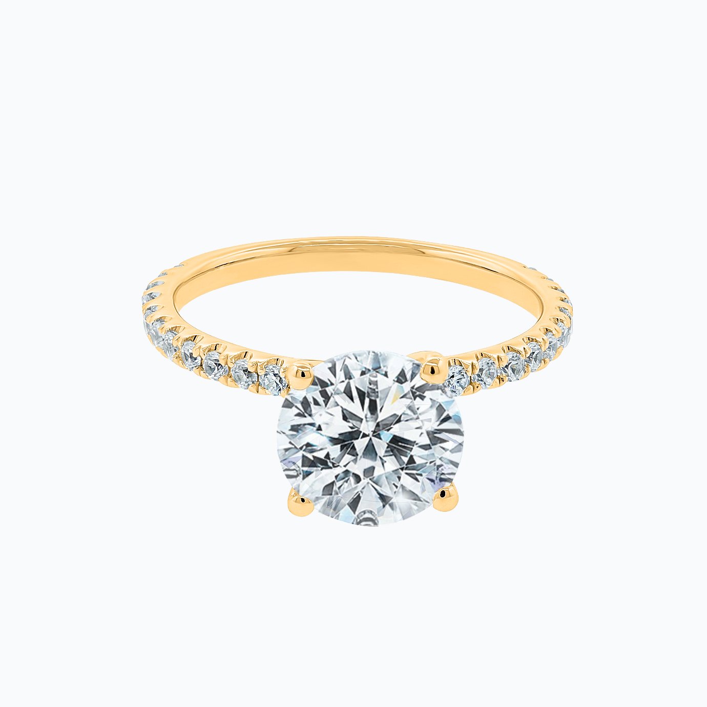 2.0 CT Round Cut Pave CVD F/VS2 Diamond Engagement Ring 7