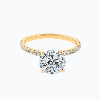 2.0 CT Round Cut Pave CVD F/VS2 Diamond Engagement Ring 7