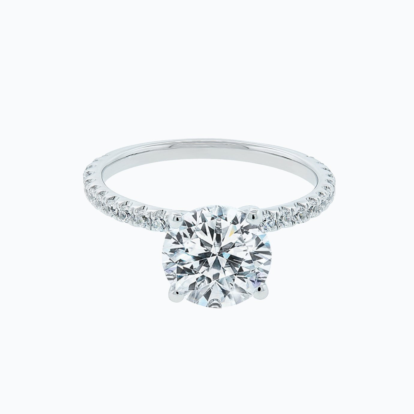 Round Cut Pave Lab Grown Engagement Ring