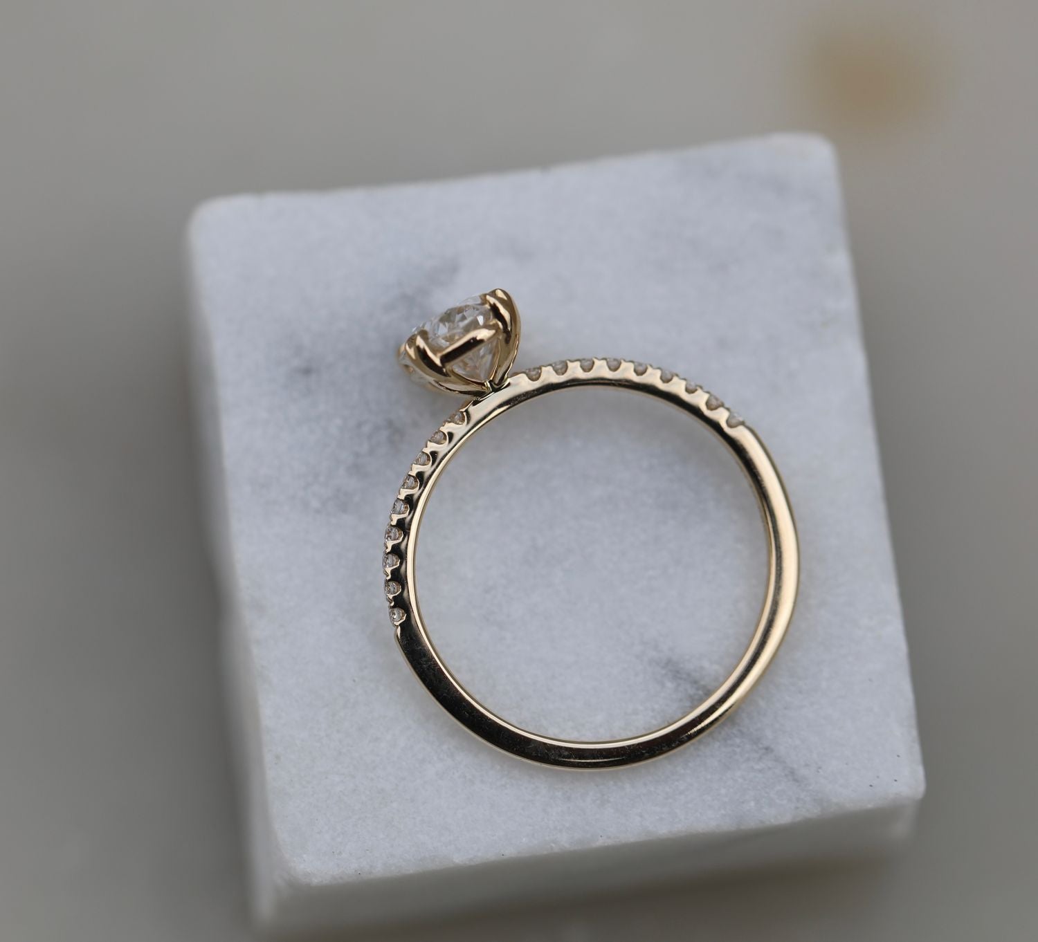 1.21 CT Oval Cut Pave CVD E/VS1 Diamond Engagement Ring 13