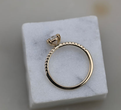 1.21 CT Oval Cut Pave CVD E/VS1 Diamond Engagement Ring 13