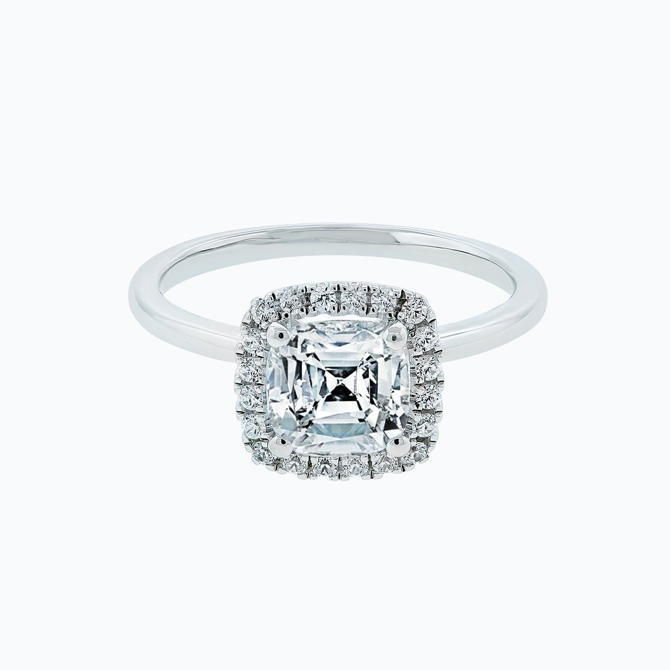 Cushion Halo Lab Grown Diamond Engagement Ring