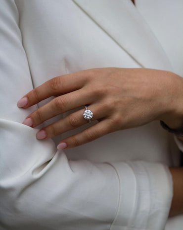 3.10 CT Round Pave Moissanite Engagement Ring 2