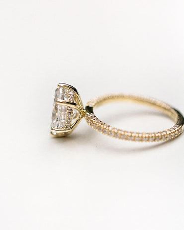 2.50 CT Oval Solitaire Hidden Halo Moissanite Engagement Ring 2