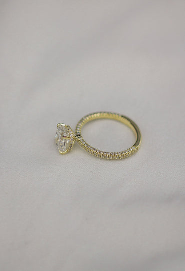 2.0 CT Cushion Hidden Halo & Pave Moissanite Engagement Ring 2