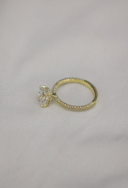 2.0 CT Cushion Hidden Halo & Pave Moissanite Engagement Ring 2