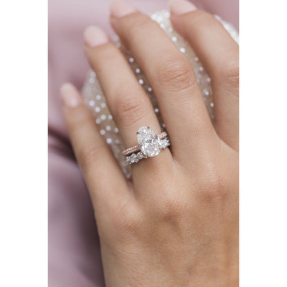 3.2 CT Pear Moissanite Ring Featuring Hidden Halo Pave Style 2