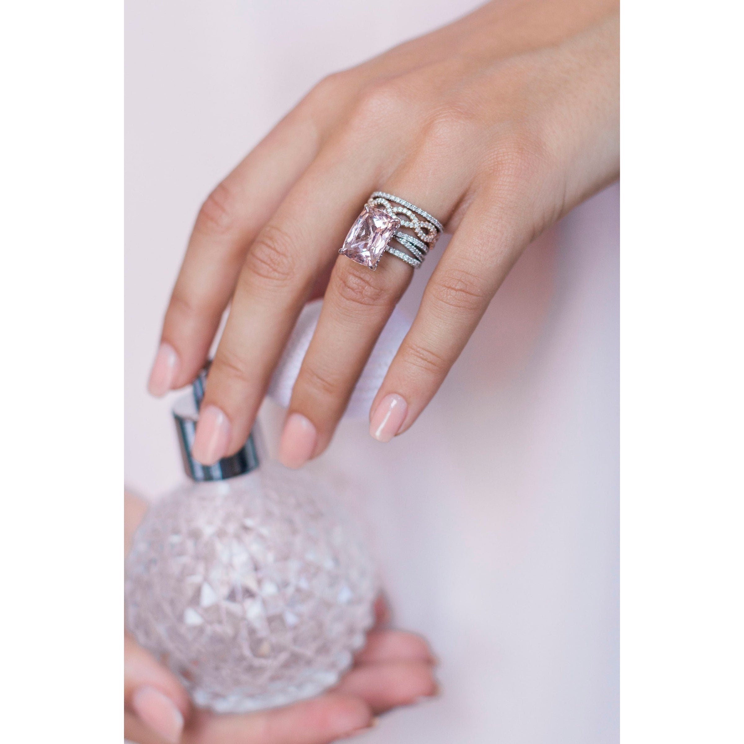 0.40 TCW Round Moissanite Wedding Band Featuring Cross Over Style 3