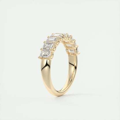 1.80 Emerald Cut Half Eternity Moissanite Bridal Wedding Band 16