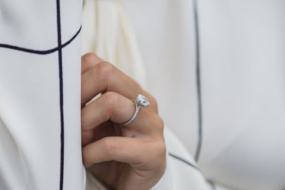 2.90 CT Oval Hidden Halo & Pave Moissanite Engagement Ring 2