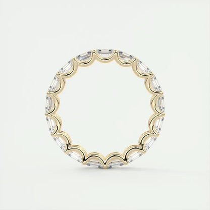 2.55 Emerald Cut East West Eternity Moissanite Bridal Wedding Band 10