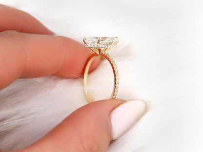 Stunning 2.80 CT Marquise Moissanite Engagement Ring with Hidden Halo Design 5