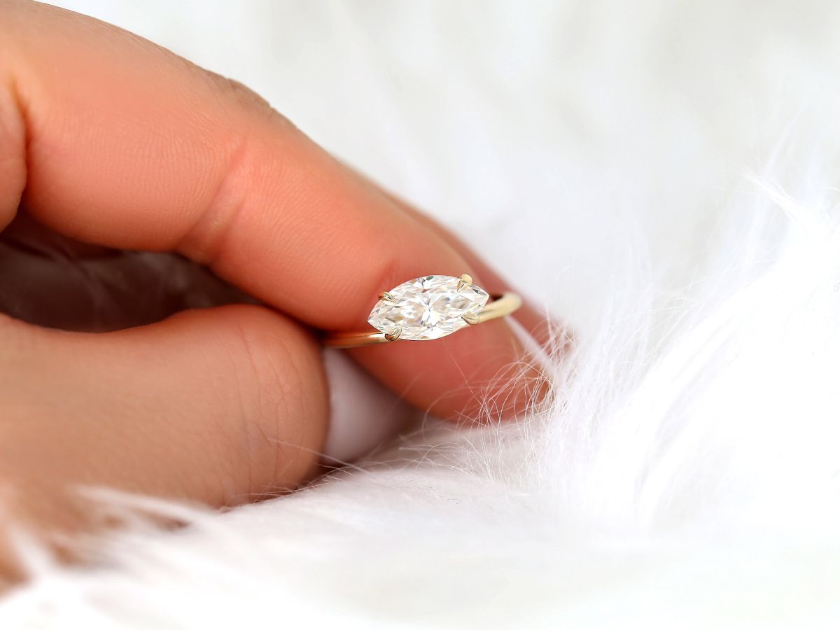 Stunning 1.80 CT Marquise Moissanite Engagement Ring with Solitaire Design 7