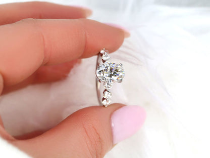 Stunning 2.5 CT Oval Moissanite Engagement Ring with Pave Design 4