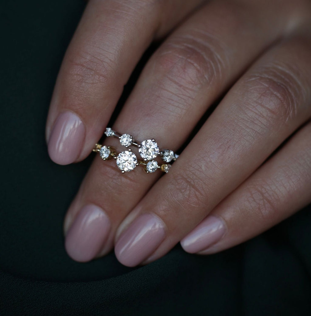 0.80 CT Round Dainty Lab Grown Diamond Wedding Band