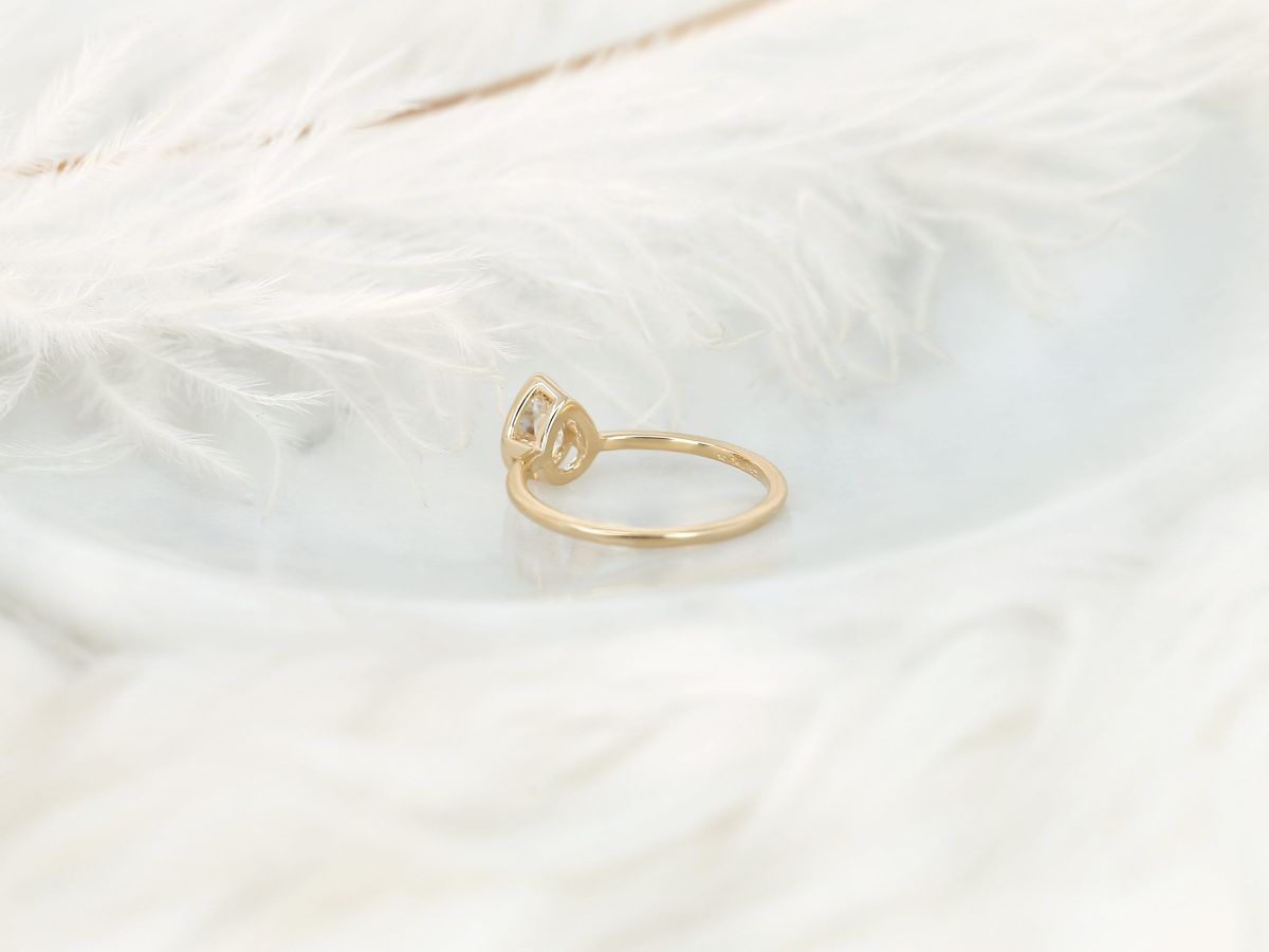 Stunning 0.75 CT Pear Moissanite Engagement Ring With Bezel Design 3