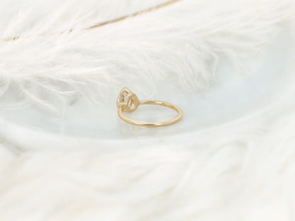 Stunning 0.75 CT Pear Moissanite Engagement Ring With Bezel Design 3