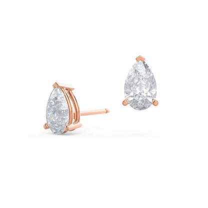 1.50 TCW Pear Shape Moissanite Stud Earrings in Gold 6