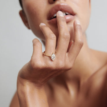 Stunning 1 CT Marquise Moissanite Engagement Ring with Solitaire Design 3