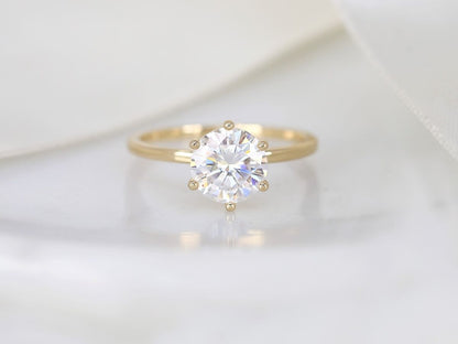 Stunning 2.0 CT Round Moissanite Engagement Ring with Solitaire Design 1