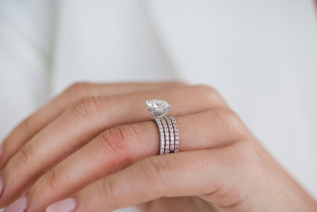 2.50 CT Round Cut Hidden Halo Moissanite Engagement Ring 5