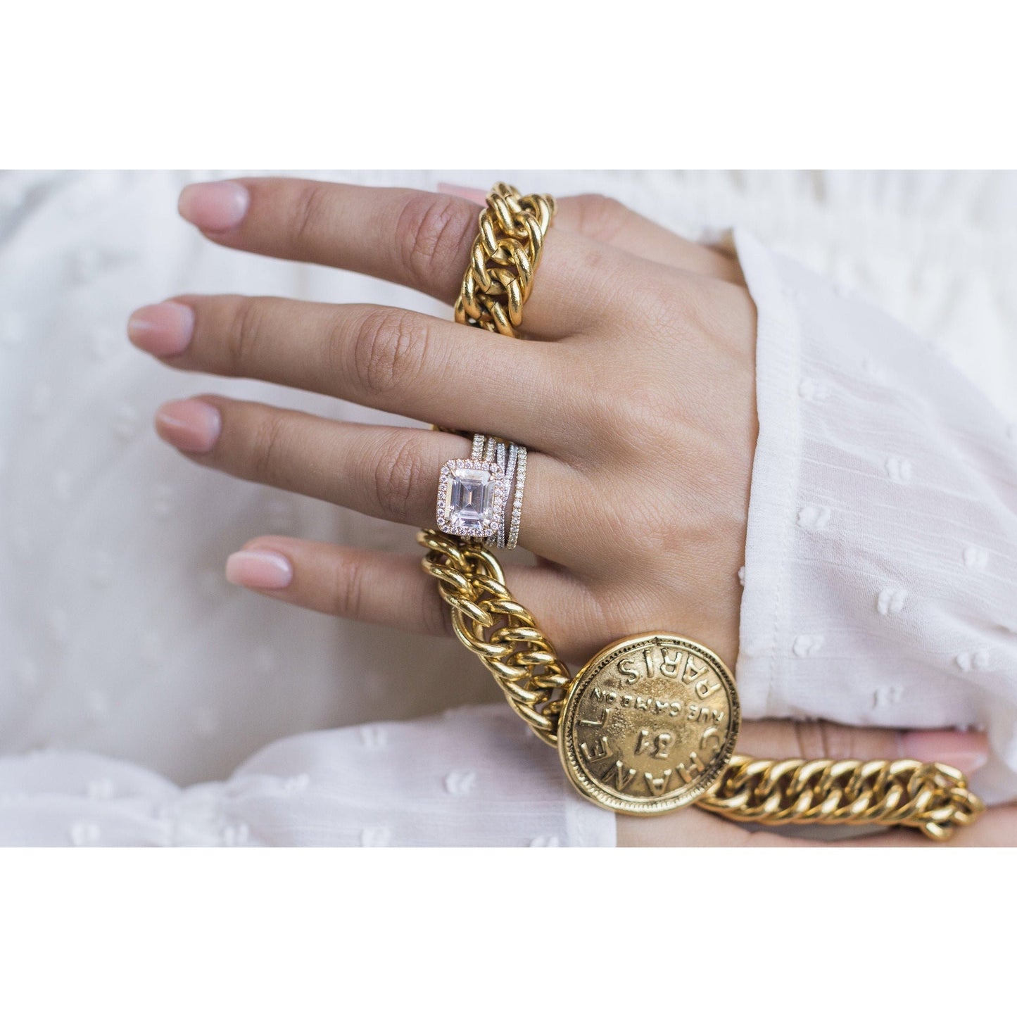 0.40 TCW Round Moissanite Wedding Band Featuring Cross Over Style 4