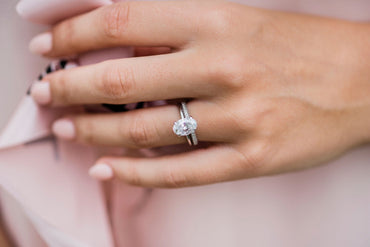 2.10 CT Oval Hidden Halo Moissanite Engagement Ring 2