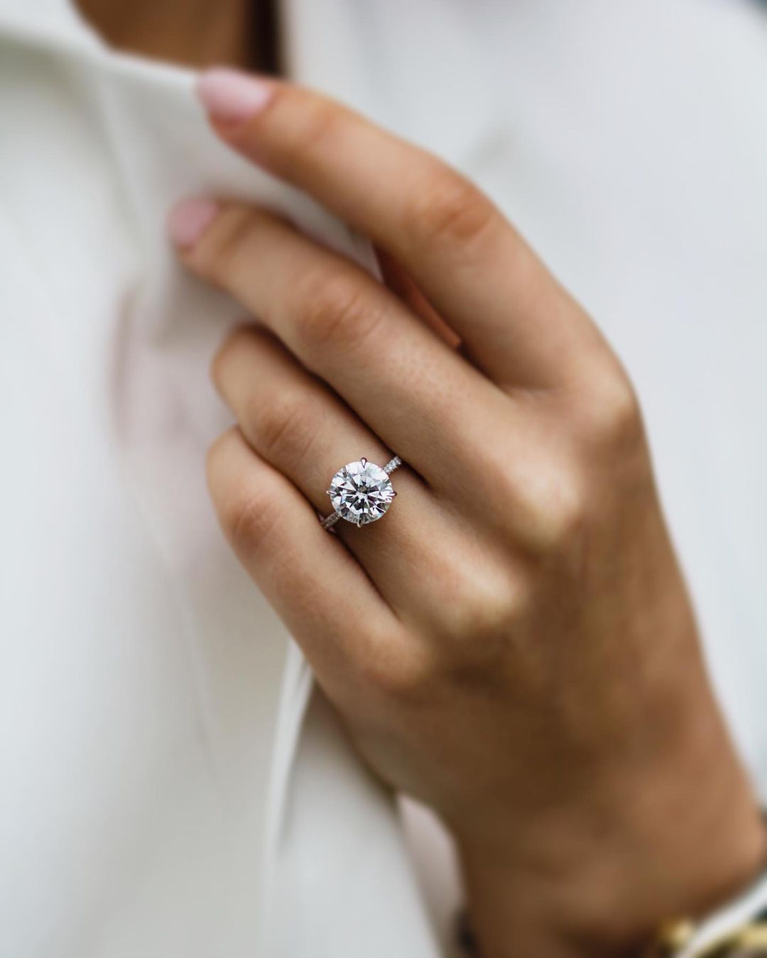 3.10 CT Round Pave Moissanite Engagement Ring 3