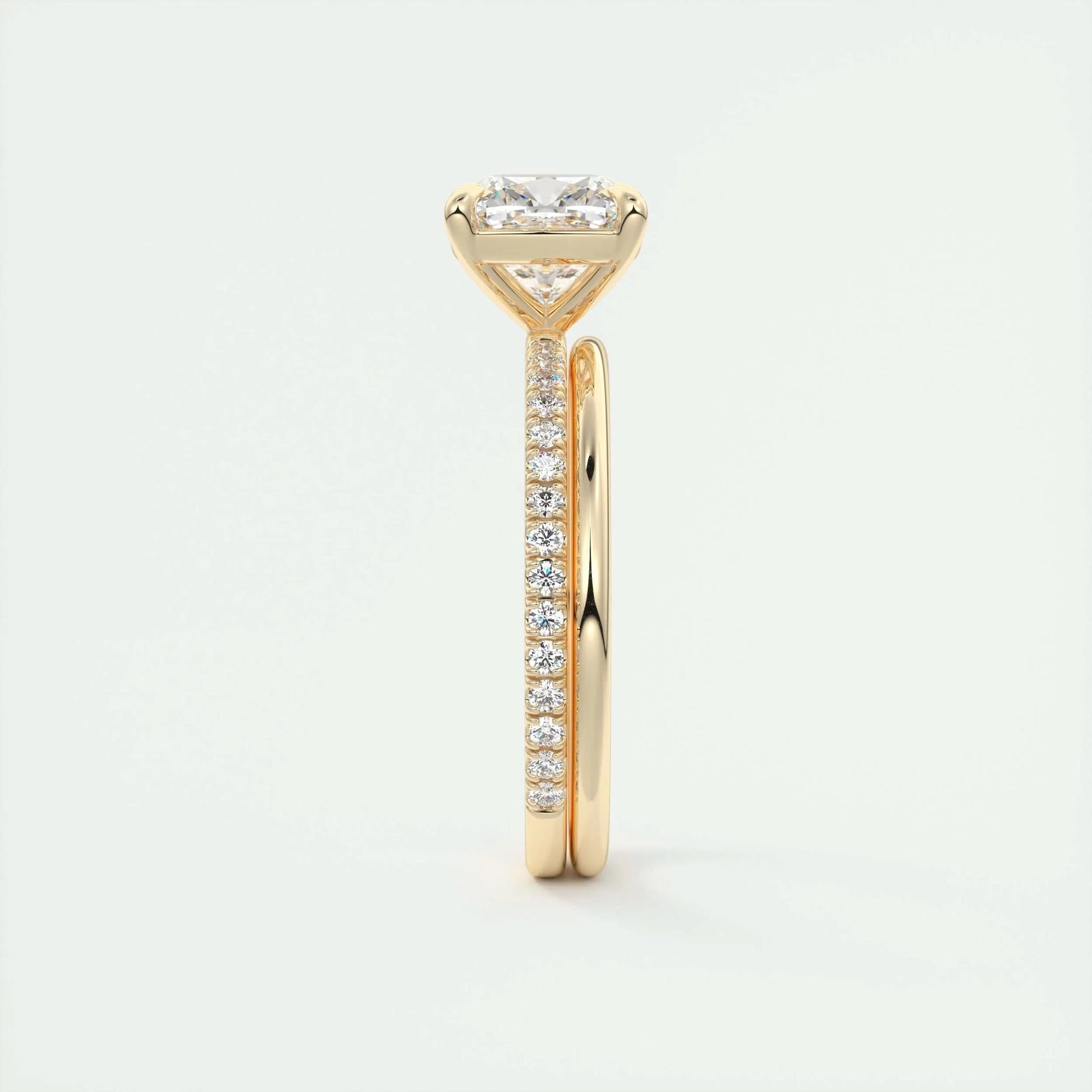 2.15 CT Cushion Cut Pave Moissanite Engagement Ring 12