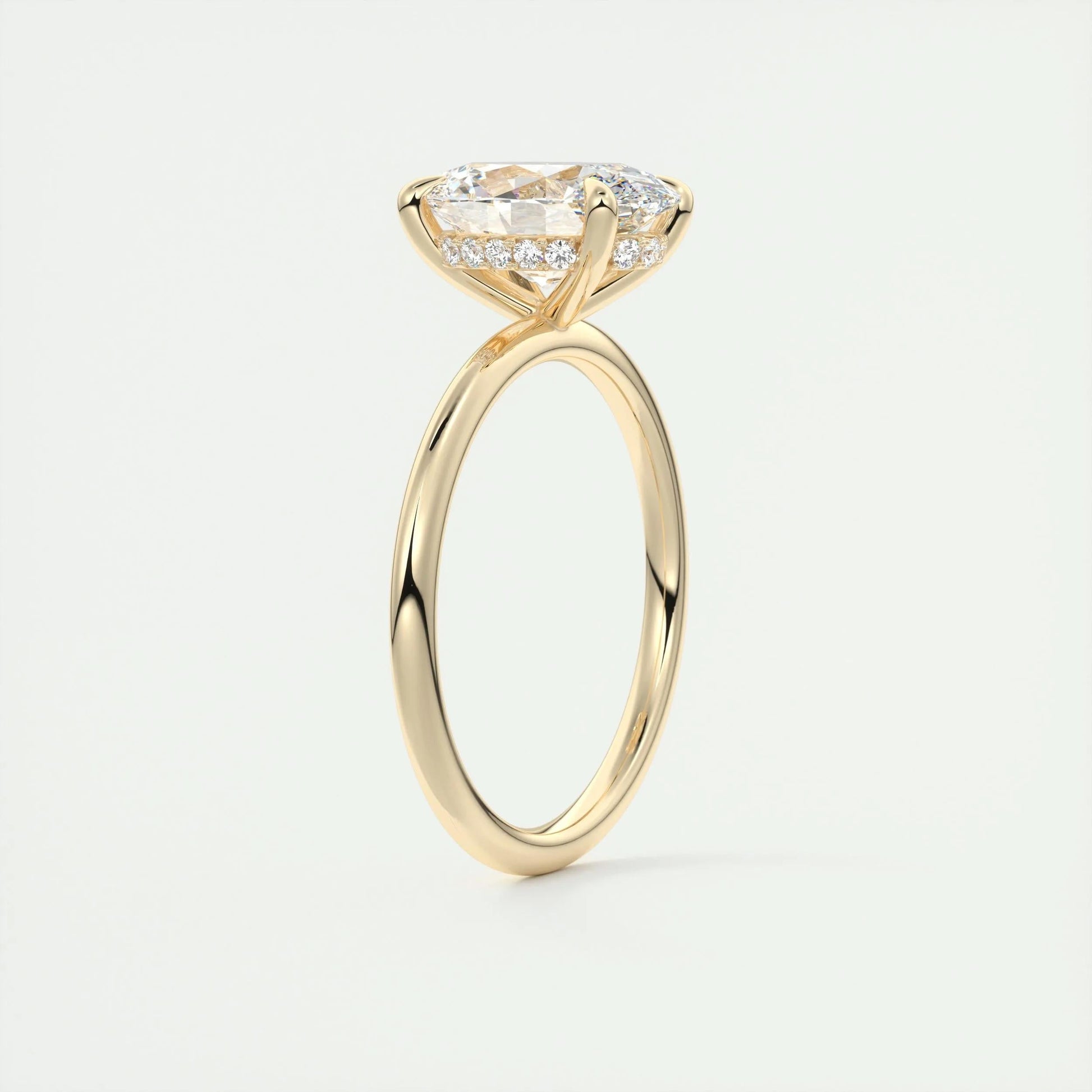 1.91 CT Oval Hidden Halo Moissanite Engagement Ring 14