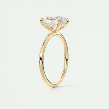 1.91 CT Oval Hidden Halo Moissanite Engagement Ring 14