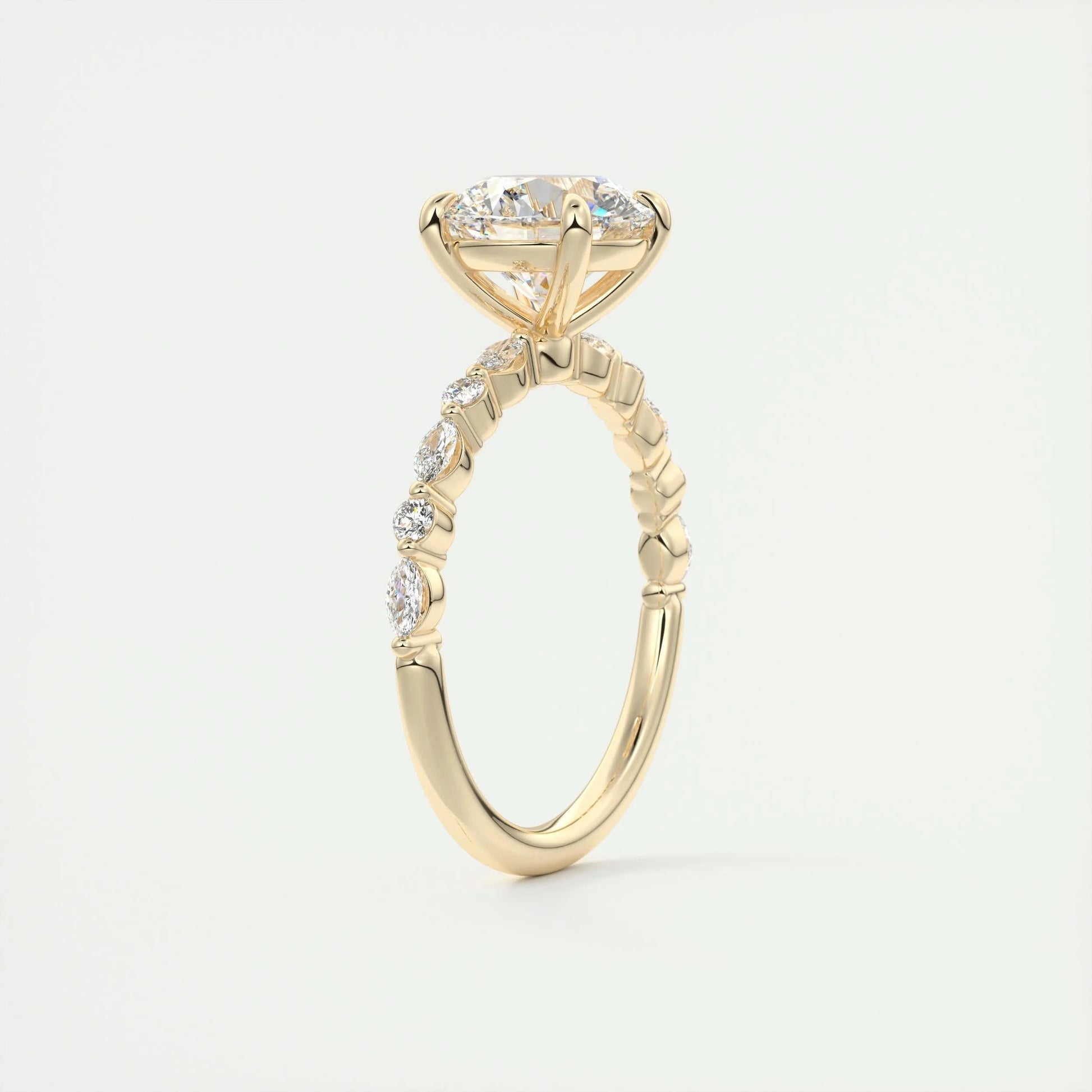 2.0 CT Round Pave Moissanite Engagement Ring 13