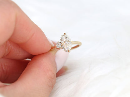 Stunning 1 CT Marquise Moissanite Engagement Ring with Cluster Design 6