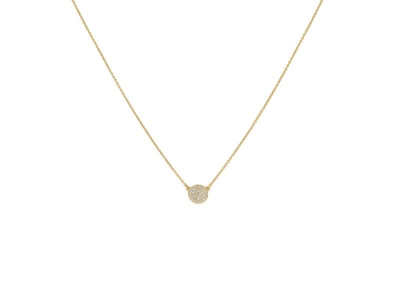 0.20 TCW Round Moissanite Diamond Circle Pendant Necklace in Solid Gold 1